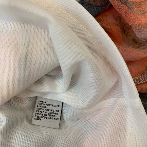 Floral puff sleeves waist tie ruffled midi dress L - Picture 14 of 16